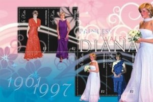 Saint Kitts 2009 - Princess Diana - Sheet of 4 Stamps - Scott #727 -  MNH