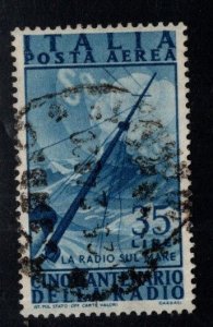 Italy Scott C120 Used airmail  stamp commemorating  50th Anniversary of Radio
