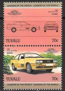TUVALU 1985 70c 1982 Audi Quattro Car Pair Sc 302 MNH