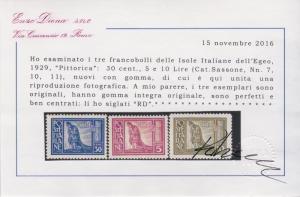 ITALIAN COLONIES AEGEAN 1929 Pittorica set 9v perf.11 MNH Luxus quality B18692