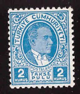 TURKEY Scott J100 postage due stamp MH*