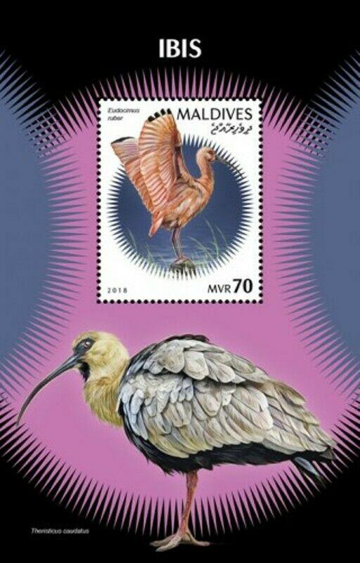 Maldives - 2019 Ibis on Stamps - Stamp Souvenir Sheet - MLD181201b