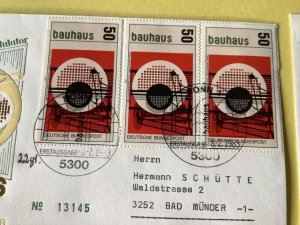 Germany Bauhaus 3 postal stamps covers Ref A572 