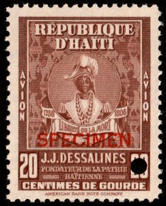 ✔️ HAITI  1947 - DESSALINES AIRMAIL - PUNCH & SPECIMEN - SC. C46 [007]