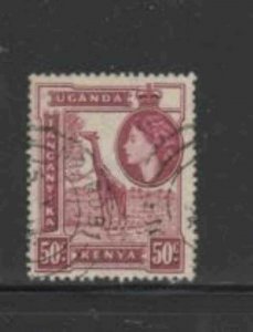 KENYA,UGANDA&TANZANIA #110 1954 50c QEII & GIRAFFE F-VF USED c