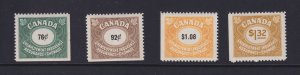 Canada Revenue Unemployment Insurance Stamp FU75-78,  mint NH