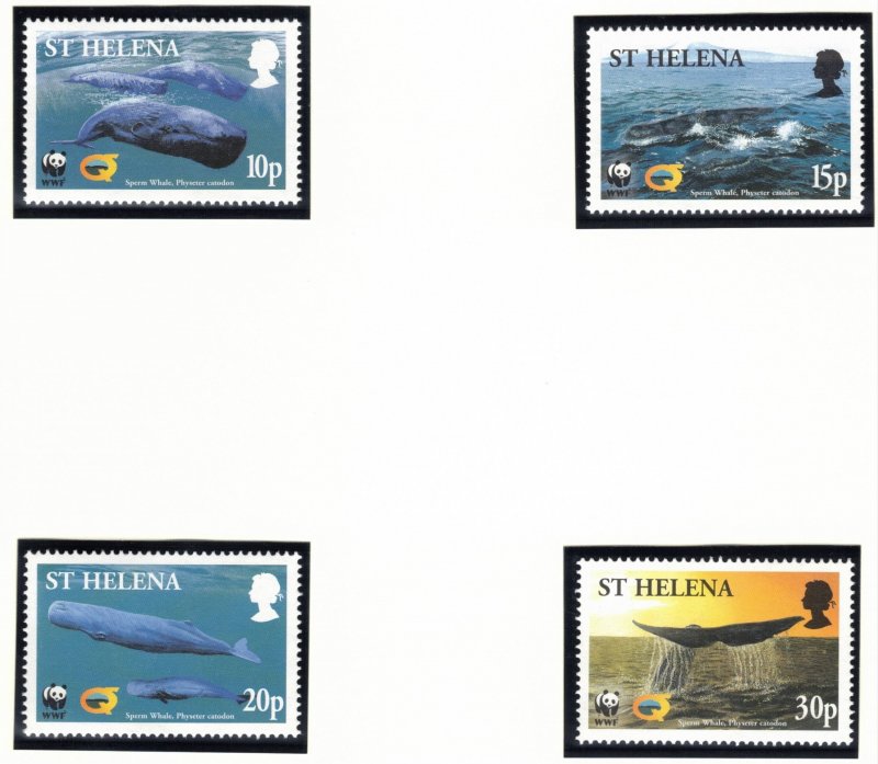 ST HELENA 2002 Sperm Whales/ WWF; Scott 813-16, SG 872-75; MNH