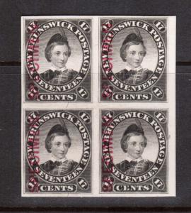 New Brunswick #11Piv XF Proof Block With Vertical Specimen In Red Type D