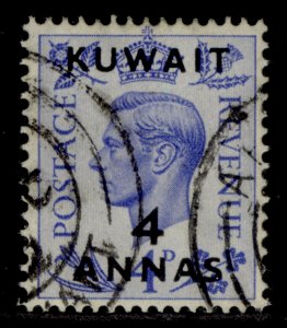 KUWAIT GVI SG89, 4a on 4d light ultramarine, FINE USED.