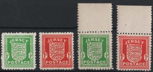 Jersey 1941 Arms ½ & 1d um, ditto on grey paper fine um sg1-2, sg1d, sg2e c£42
