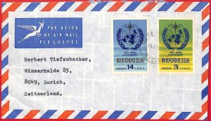 aa2365 - Rhodesia  - POSTAL HISTORY -  AIRMAIL COVER to SWITZERLAND  1970's