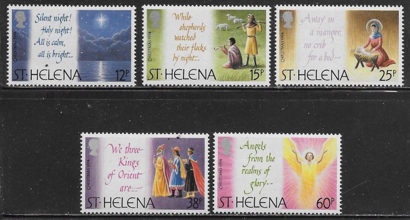 St Helena Scott #'s 631 - 635 MNH