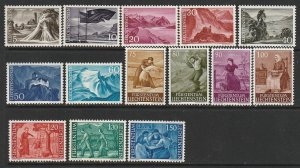 1959 Liechtenstein - Sc 336-49 - 14 singles - MNH VF - 1959-1964 definitives