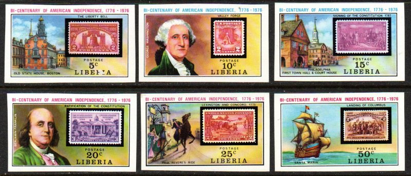 Liberia Sc #703-708 Mint Hinged Imperforate