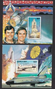 1981  DJIBOUTI - SG:829/30 OVERPRINTED SHEETLETS COLUMBIA SPACE SHUTTLE - UMM