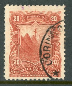 Nicaragua 1893 Seebeck 20¢ Liberty Cap Scott #55 VFU Z365 ⭐