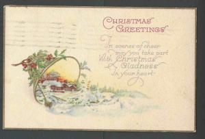 1925 PPC* Xmas Seal #WX35 On Back Of Xmas Card Untied 