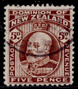 NEW ZEALAND GV SG397a, 5d red-brown, FINE USED. PERF 14 LINE