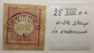 GERMANY, PLATE FAULT, Michel: 25VIIIa-c, USED on piece, Lot31, Cat €100