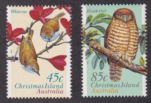 Christmas Island # 399-400, Birds, NH, 1/2 Cat.