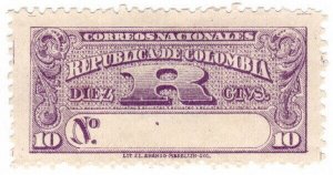 (I.B) Colombia Postal : Registered Letter 10c