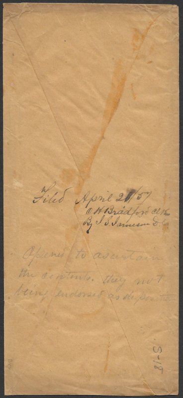 Doyle's_Stamps: 1857 Rough and Ready, CAL Postal History, Scott #11A pr