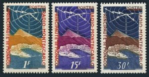 Monaco 280-282, MNH. Michel 448-450. Radio Monte Carlo, 1951. Harbor.