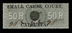 India 50R S.C. Court Calcutta, Used, BF# 83, Hinge Remnant - S2056