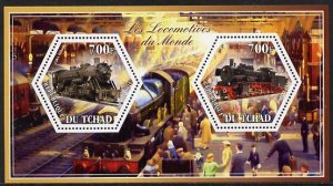 CHAD - 2014 - Steam Locos of the World - Perf 2v Sheet #1 - MNH - Private Issue