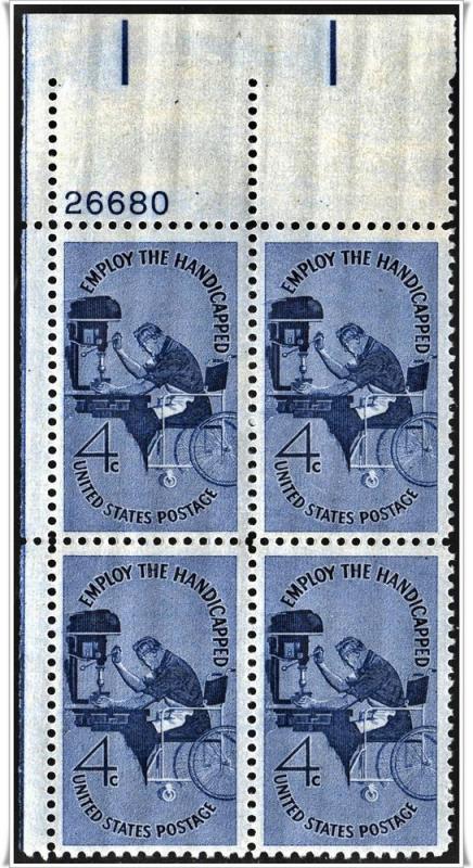 SC#1155 4¢ Employ the Handicapped PB (UL #26680) MNH