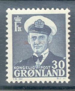 Greenland Sc 33 1953 30 ore Frederik IX stamp mint