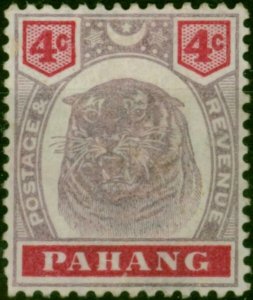 Pahang 1899 4c Dull Purple & Carmine SG15 Fine Unused