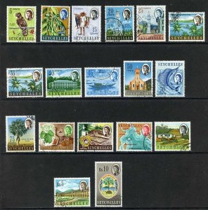 Seychelles SG196/212 set of 18 Fine used Cat 50 pounds