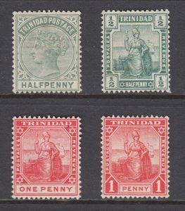 Trinidad Sc 68, 92a, 103, 106 MLH. 1883-1909 issues, 4 diff, fresh, bright, F-VF