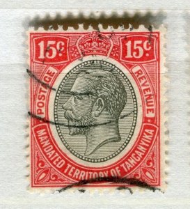 TANGANYIKA; 1927 early GV Head issue fine used 15c. value