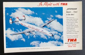 1959 Washington DC Usa Picture Postcard Cover Trans World Airlines