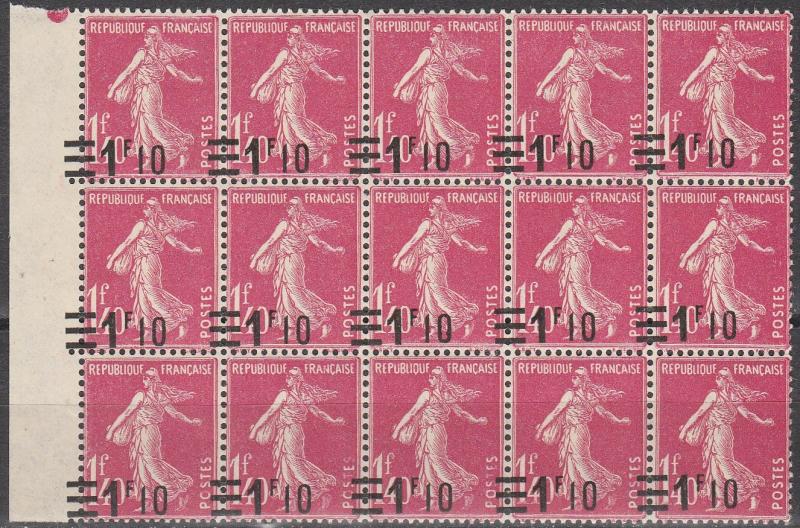 France #240 MNH Block With Overprint Shifted   (A9091)