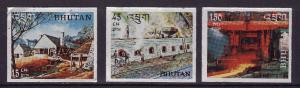 Bhutan-Sc#103b,c,e-three unused NH-Steel making industry-1969-