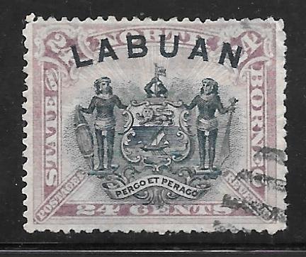 Labuan 57: 24c Arms of North Borneo, used, F