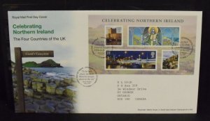 15748   GREAT BRITAIN   FDC # 2556     Celebrating Northern Ireland, S/S