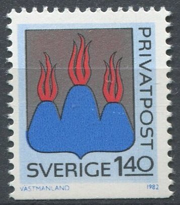Sweden Sc#1405 MNH, 1.40k multi, Provincial Arms (1982)