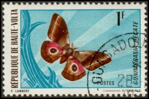 Upper Volta 244 - Cto - 1fr Emperor Moth (1971)