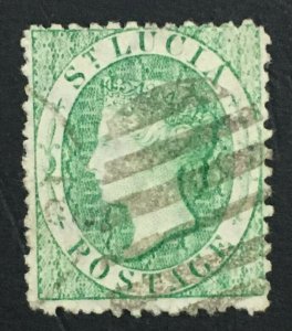 MOMEN: ST LUCIA SG #8 1863 USED LOT #61591