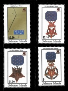 Solomon Islands 2003 - U.S. Military Medals of Honor - Set of 4v - 958-61 - MNH