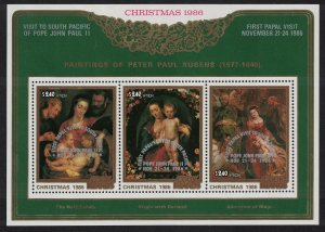 Cook Is. Visit of Pope Rubens Paintings MS T1 1986 MNH SG#MS1088