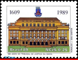 2161 BRAZIL 1989 COURT OF JUSTICE, BAHIA, ARCHITECTURE, MI# 2287 RHM C-1619, MNH