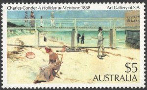 Australia SC#578 $5 A Holiday at Mentone, Charles Conder (1984) MNH