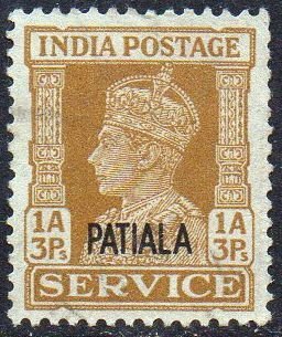 Patiala (Indian State) 1941 1a.3p yellow-brown 'Official' used