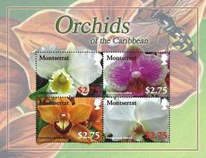 Montserrat - 2008 Orchids of the Caribbean - Sheet of 4 - MNH