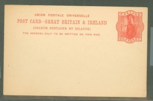 Great Britain  1892 1d Orange Red on Buff.